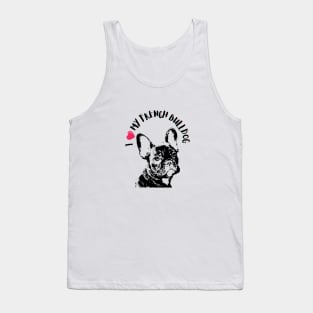 I Love My French Bulldog Cute Frenchie Graphic Design Tank Top